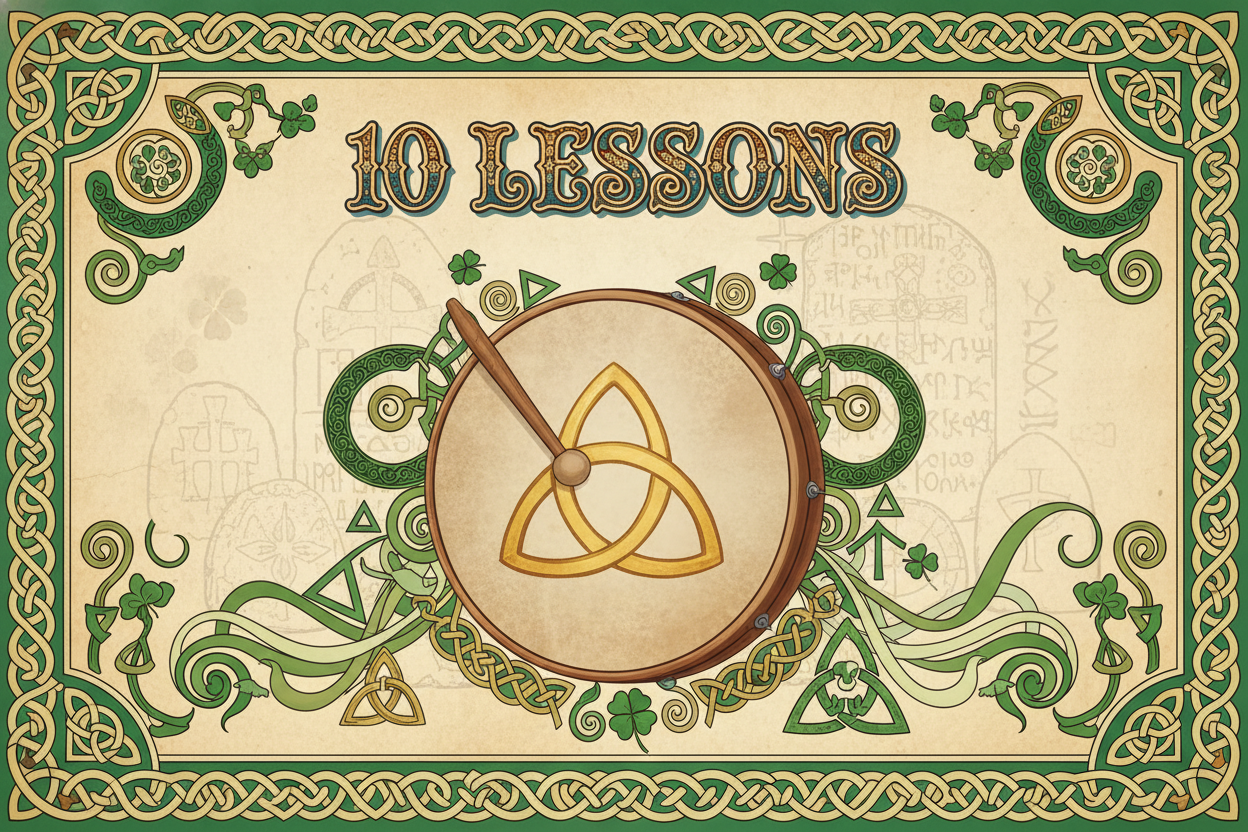 10 lessons make this image celtic and use an image of a bodhran from my photos 