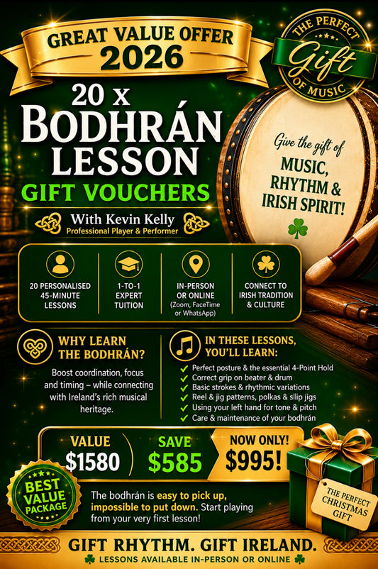 20 x Bodhran Lessons - BEST VALUE OFFER