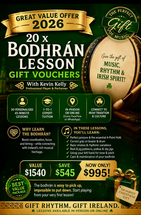 20 x Bodhran Lessons - BEST VALUE OFFER