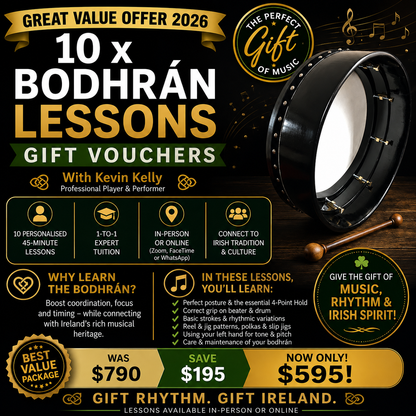 10 x Bodhran Lessons - GREAT VALUE OFFER