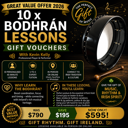 10 x Bodhran Lessons - GREAT VALUE OFFER