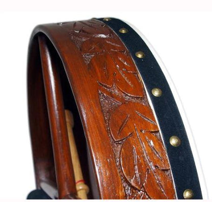 16″ Rosewood Hand Carved Bodhrán Drum - Side View
