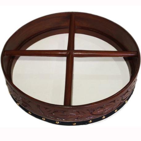 16″ Rosewood Hand Carved Bodhrán Drum with Comfort Cross Bar